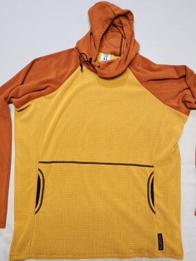Melanzana Men's Extra Large Micro Grid Hoodie Sunflower / Pumpkin Leadville XL